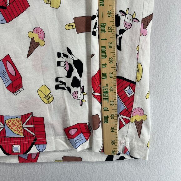 ST. EVE Nightgown One Size Cow Barn Cheese Farm Pajama Shirtdress Cotton White - Picture 10 of 11